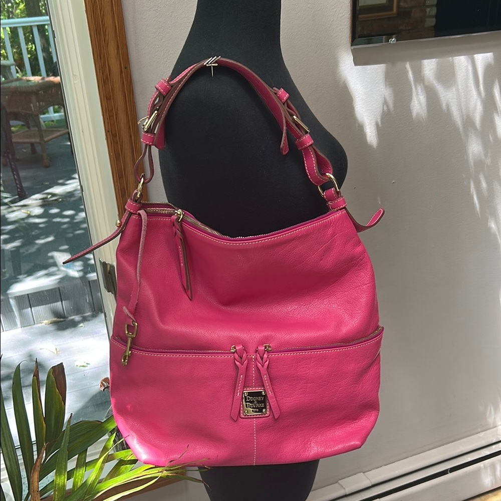 Dooney & Bourke Pink Hobo Shoulder Bag with Gold Hardware (EUC)